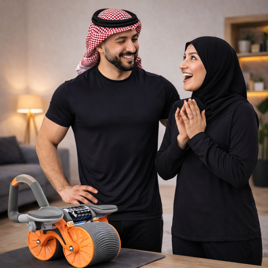 عجلة تمارين لتقوية عضلات البطن والذراعين والظهر